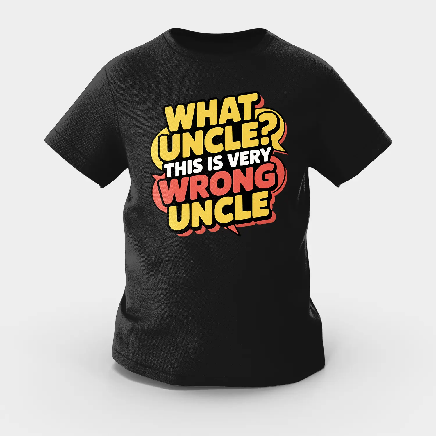 Why Uncle, This Is Very Wrong Uncle Girls Round Neck T-Shirt in Black Color