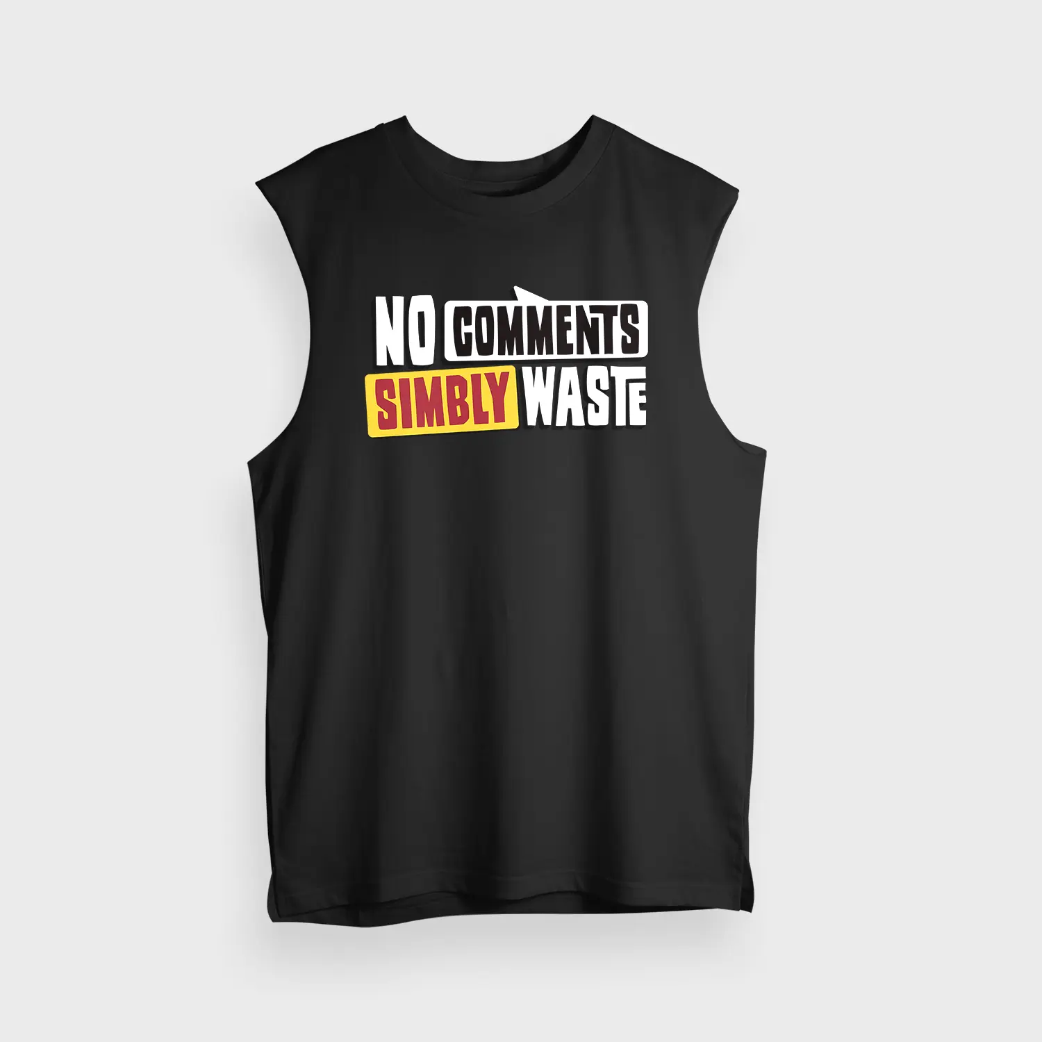 No Comments Simbly Waste Men/Unisex Tank Top in Black Color