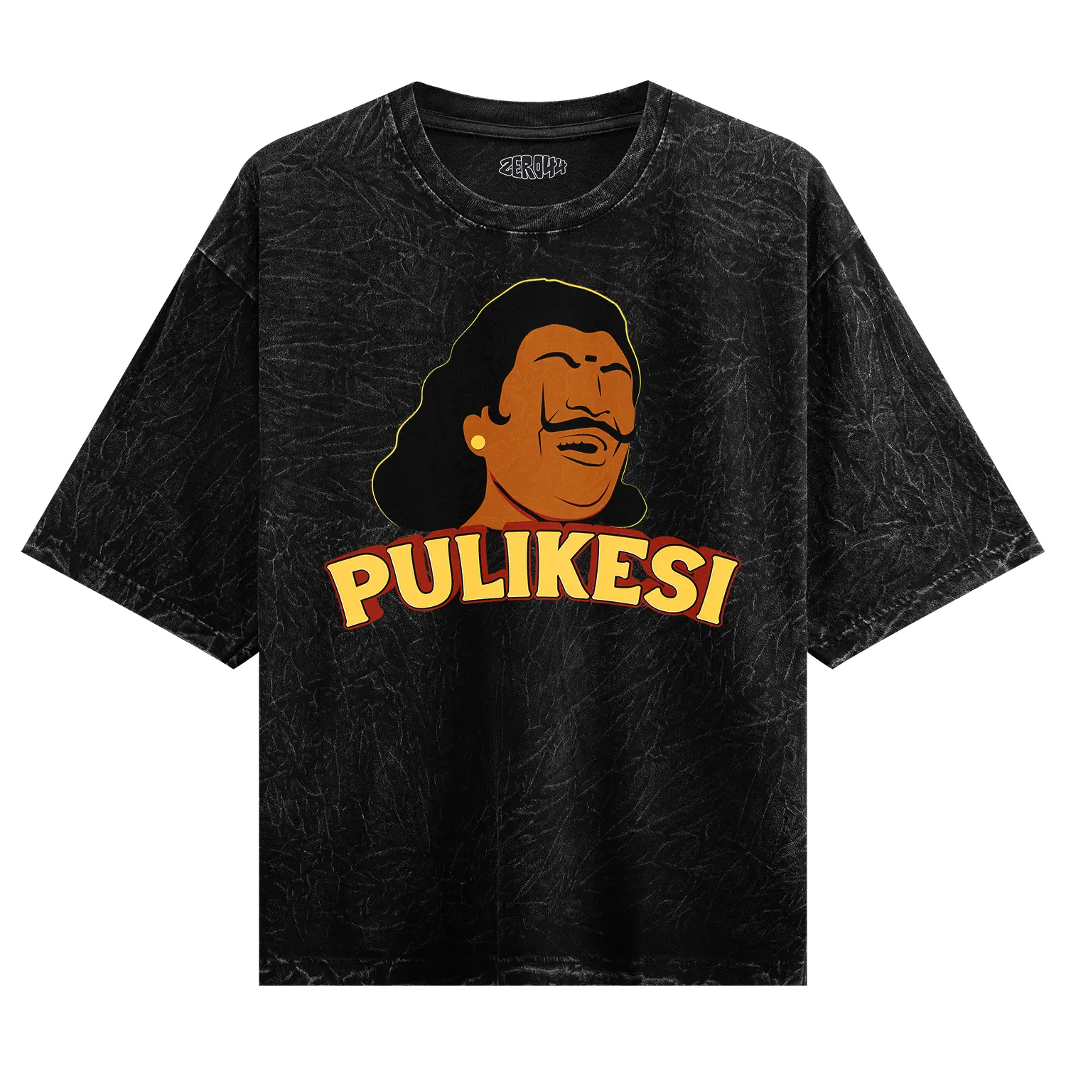 Pulikesi Men/Unisex Acid Wash Oversized T-Shirt in Black Color