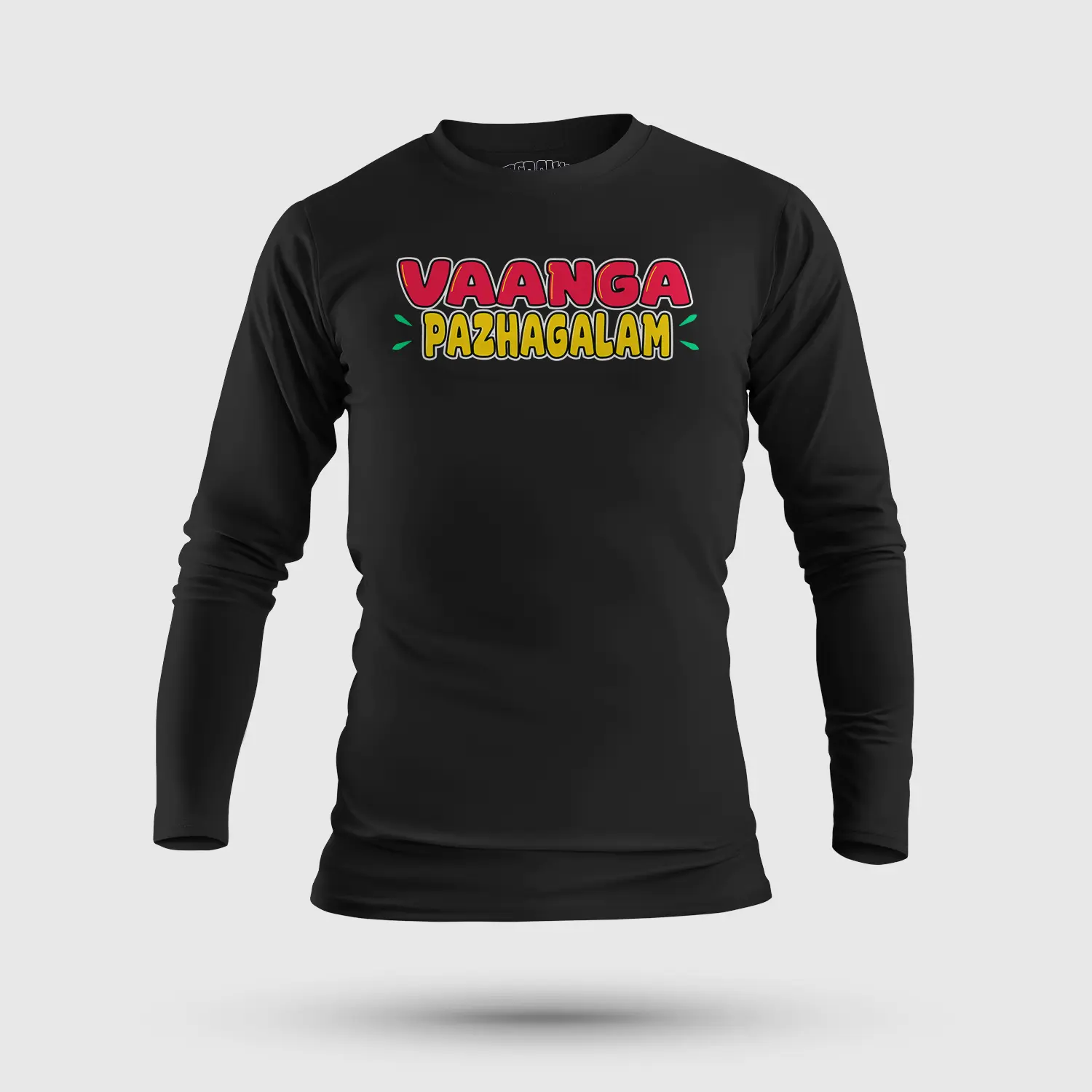 Vaanga Pazhagalam Men/Unisex Long Sleeve T-Shirt in Black Color