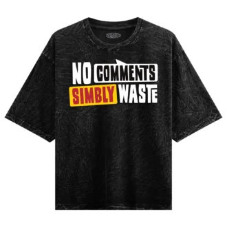No Comments Simbly Waste Men/Unisex Acid Wash Oversized T-Shirt in Black Color