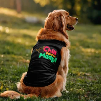 Chill Pannu Maapi Dog Tank in Black Color