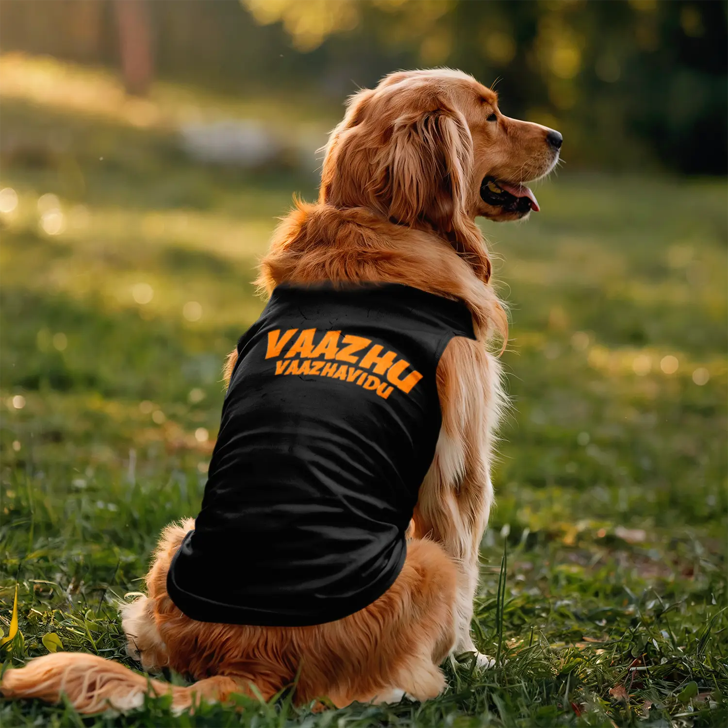 Vaazhu Vaazhavidu Dog Tank in Black Color