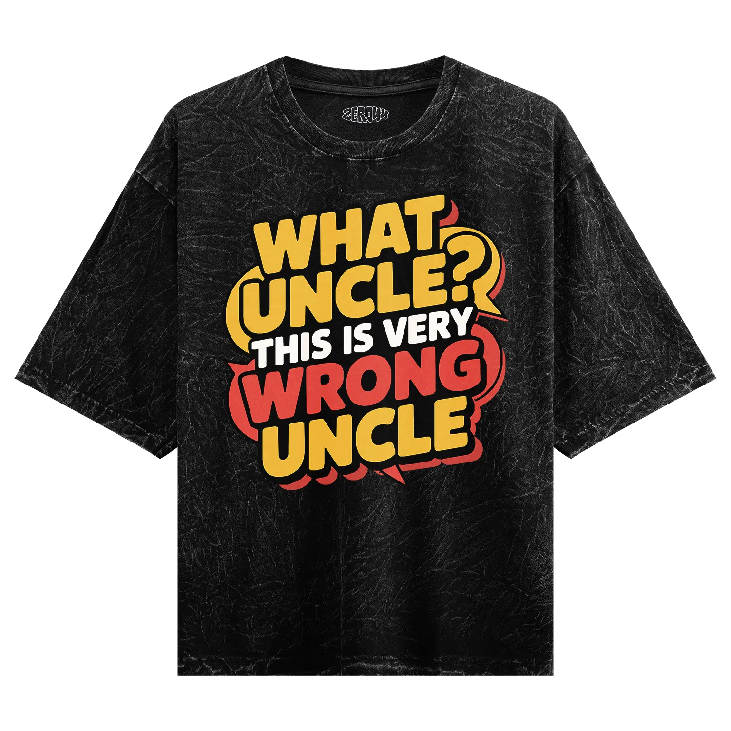 Why Uncle, This Is Very Wrong Uncle Men/Unisex Acid Wash Oversized T-Shirt in Black Color