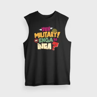 Yov Military, Nee Enga Ya Inga Men/Unisex Tank Top in Black Color