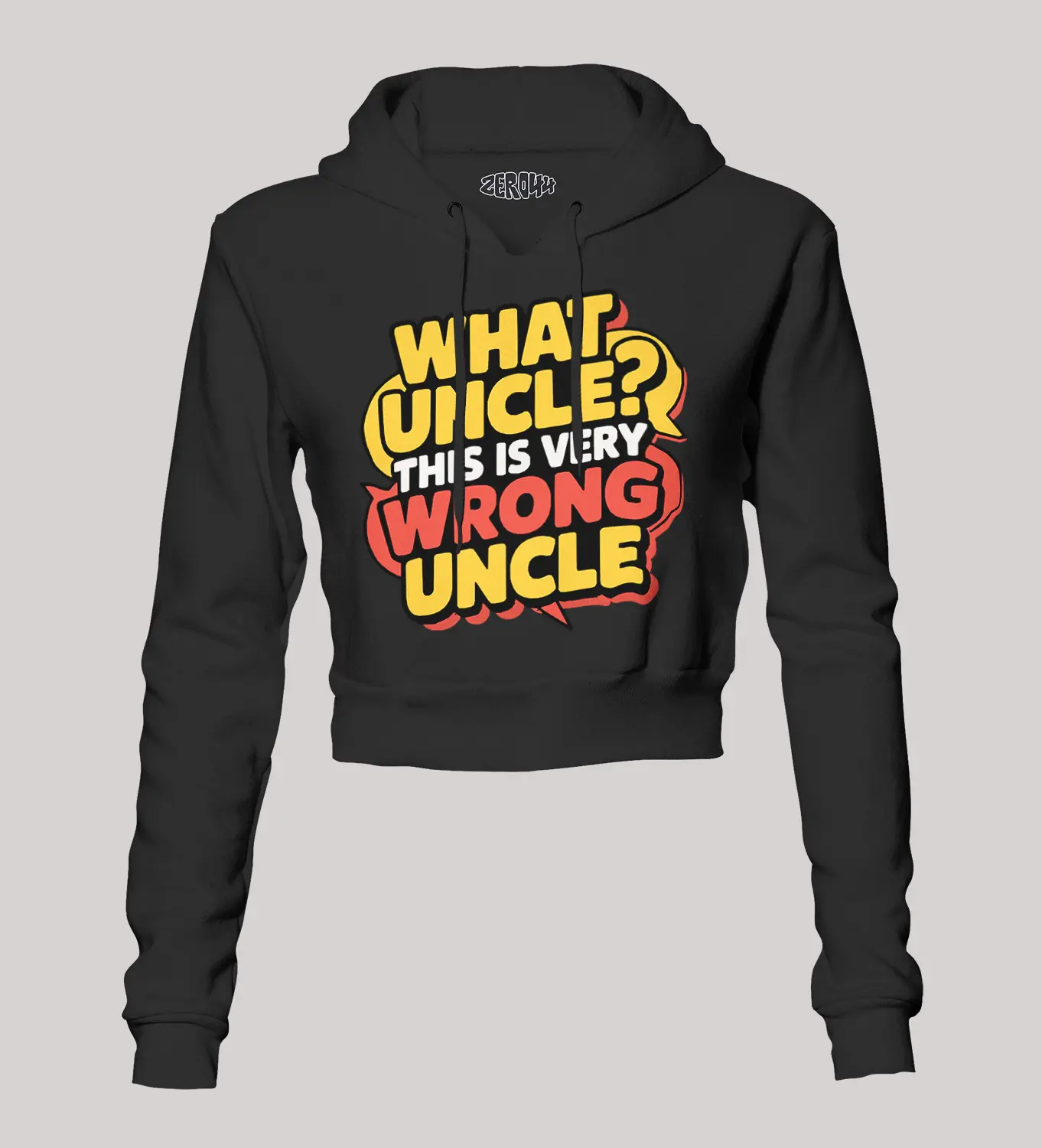 Why Uncle, This Is Very Wrong Uncle Women's Crop Hoodies in Black Color