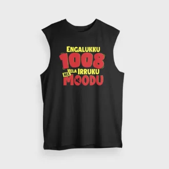 Engalukku 1008 Vela Irruku, Nee Moodu Men/Unisex Tank Top in Black Color