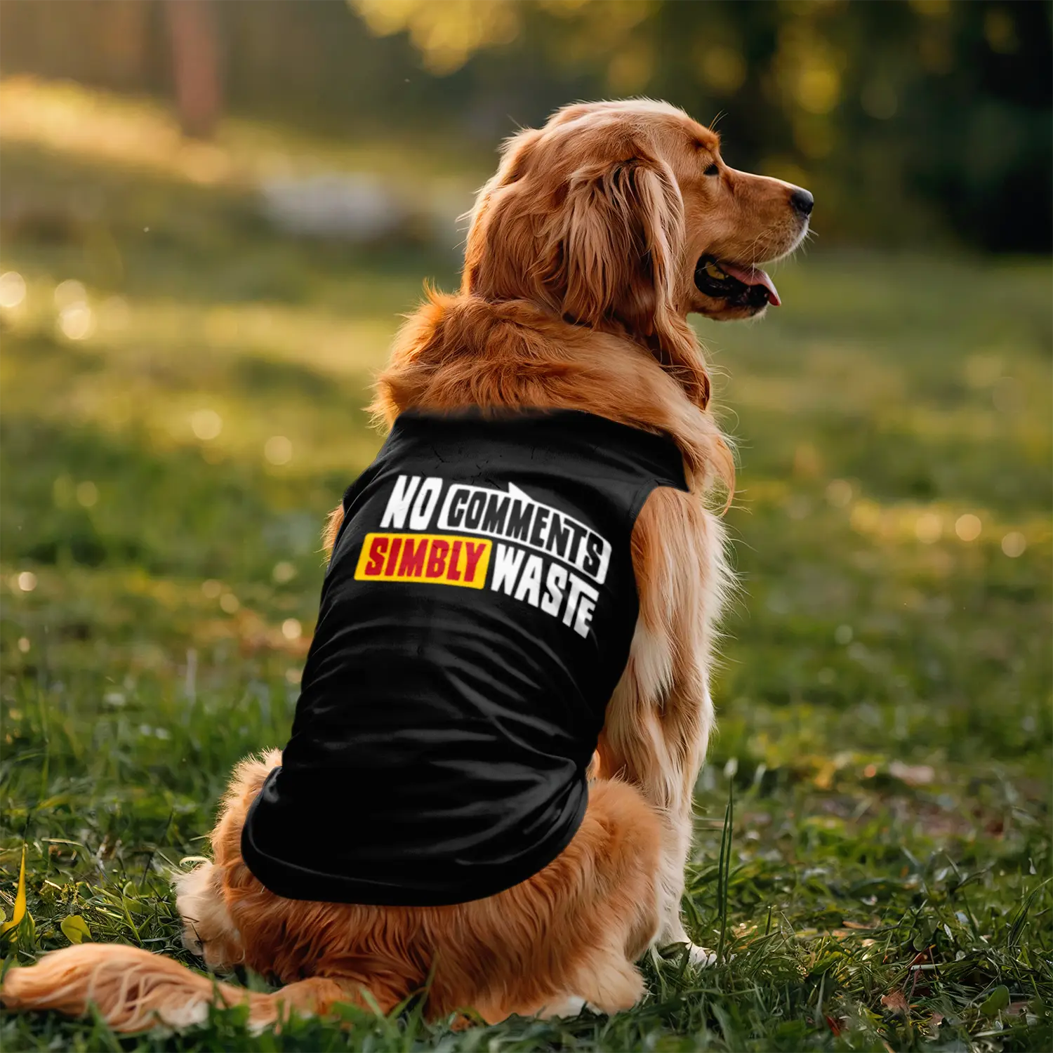 No Comments Simbly Waste Dog Tank in Black Color