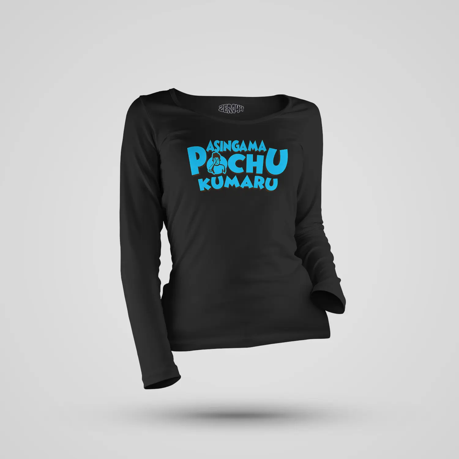 Asingama Pochu Kumaru Women's Long Sleeve T-Shirt in Black Color