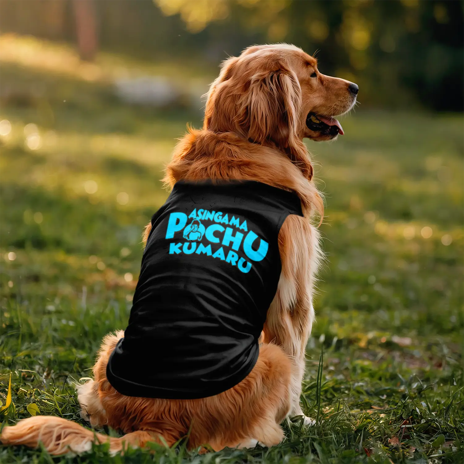 Asingama Pochu Kumaru Dog Tank in Black Color