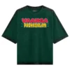 Vaanga Pazhagalam Men/Unisex Acid Wash Oversized T-Shirt in Bottle Green Color