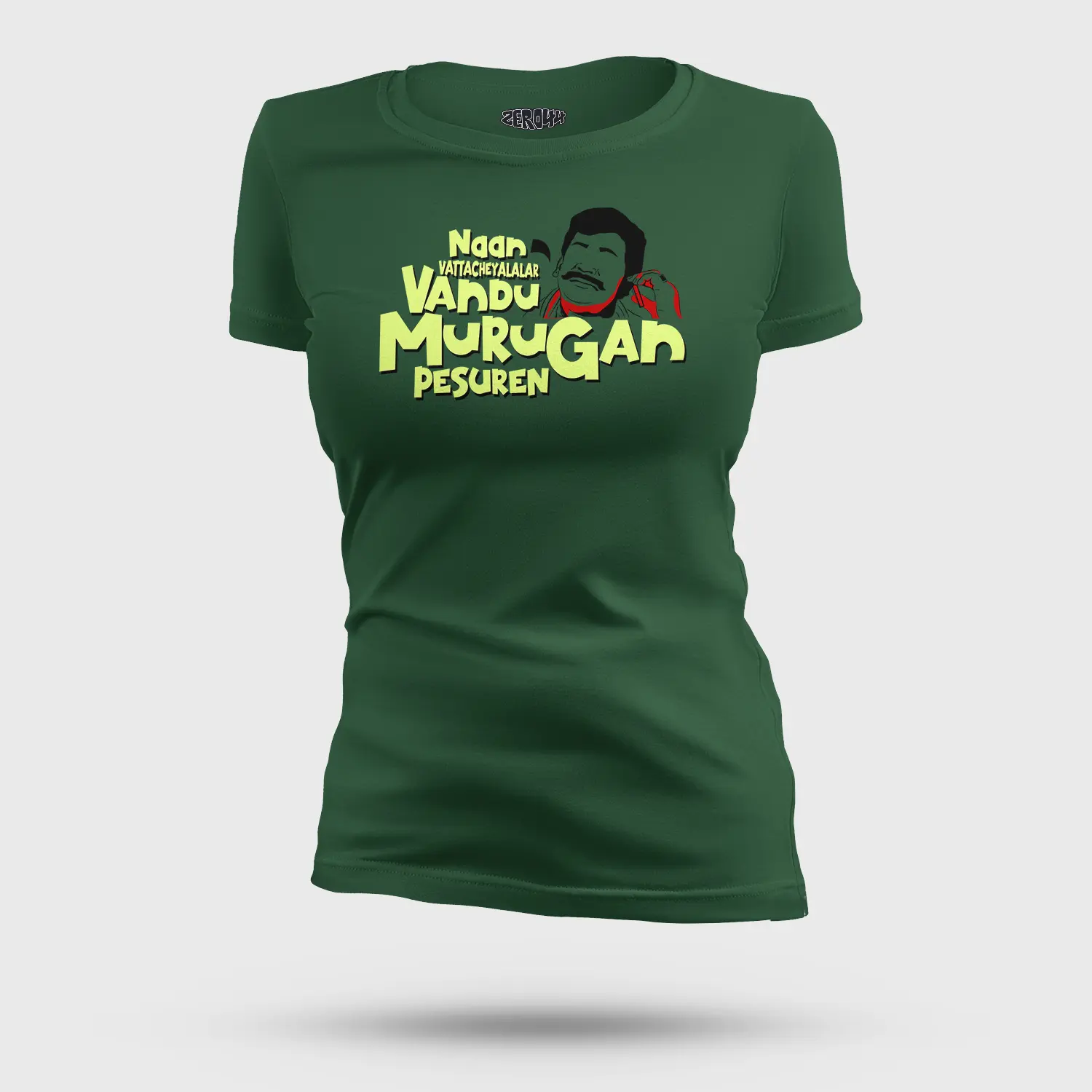 Naan Vattacheyalalar Vandu Murugan Pesuren Women's T-Shirt in Bottle Green Color