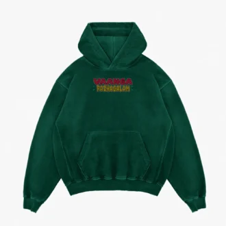 Vaanga Pazhagalam Men/Unisex Acid Wash Hoodie in Bottle Green Color