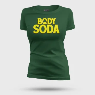 Body Soda Women's T-Shirt in Bottle Green Color