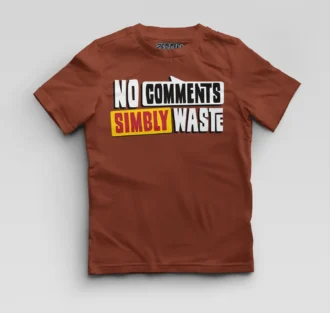 No Comments Simbly Waste Boys Round Neck T-Shirt in Brick Red Color