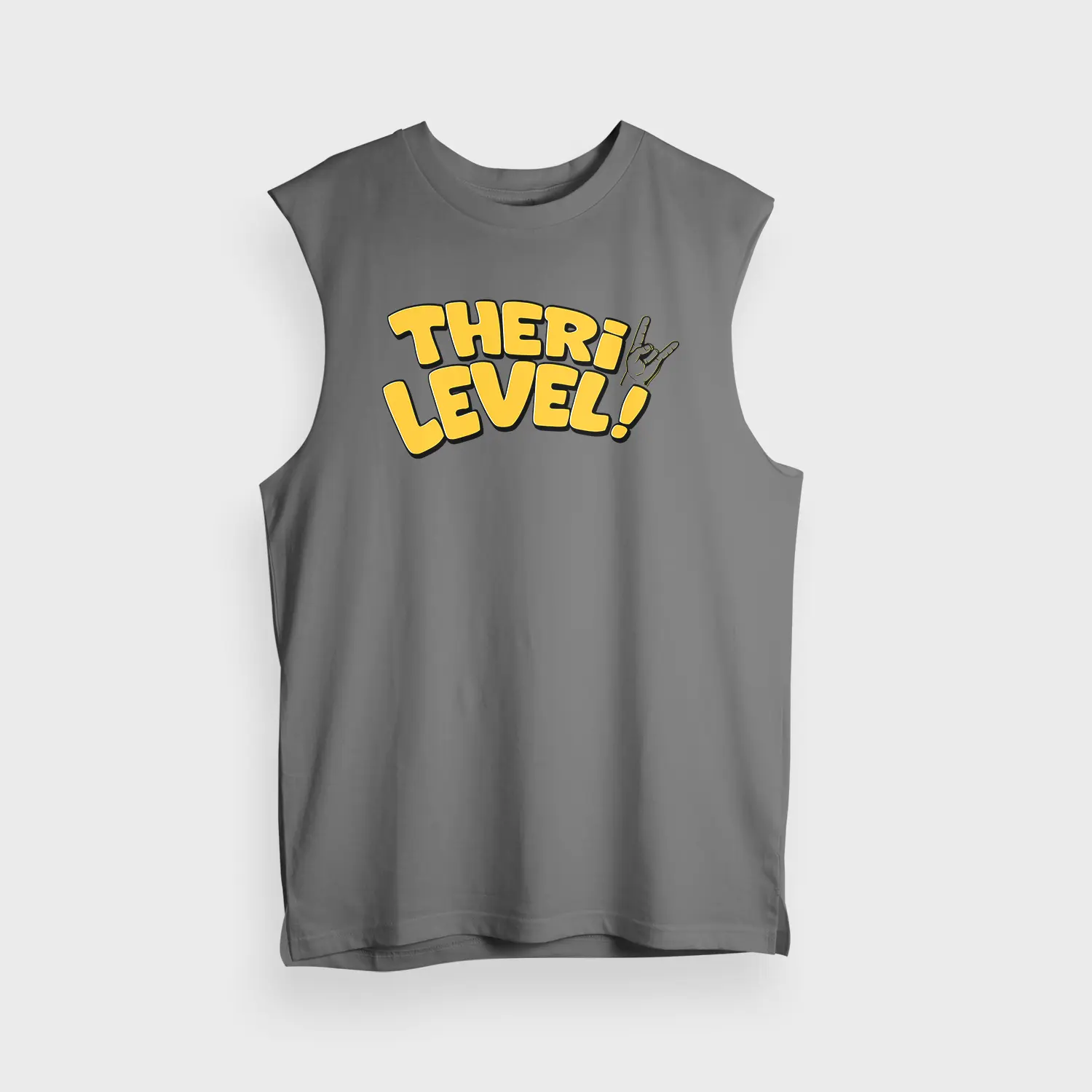 Theri Level Men/Unisex Tank Top in Charcoal Melange Color