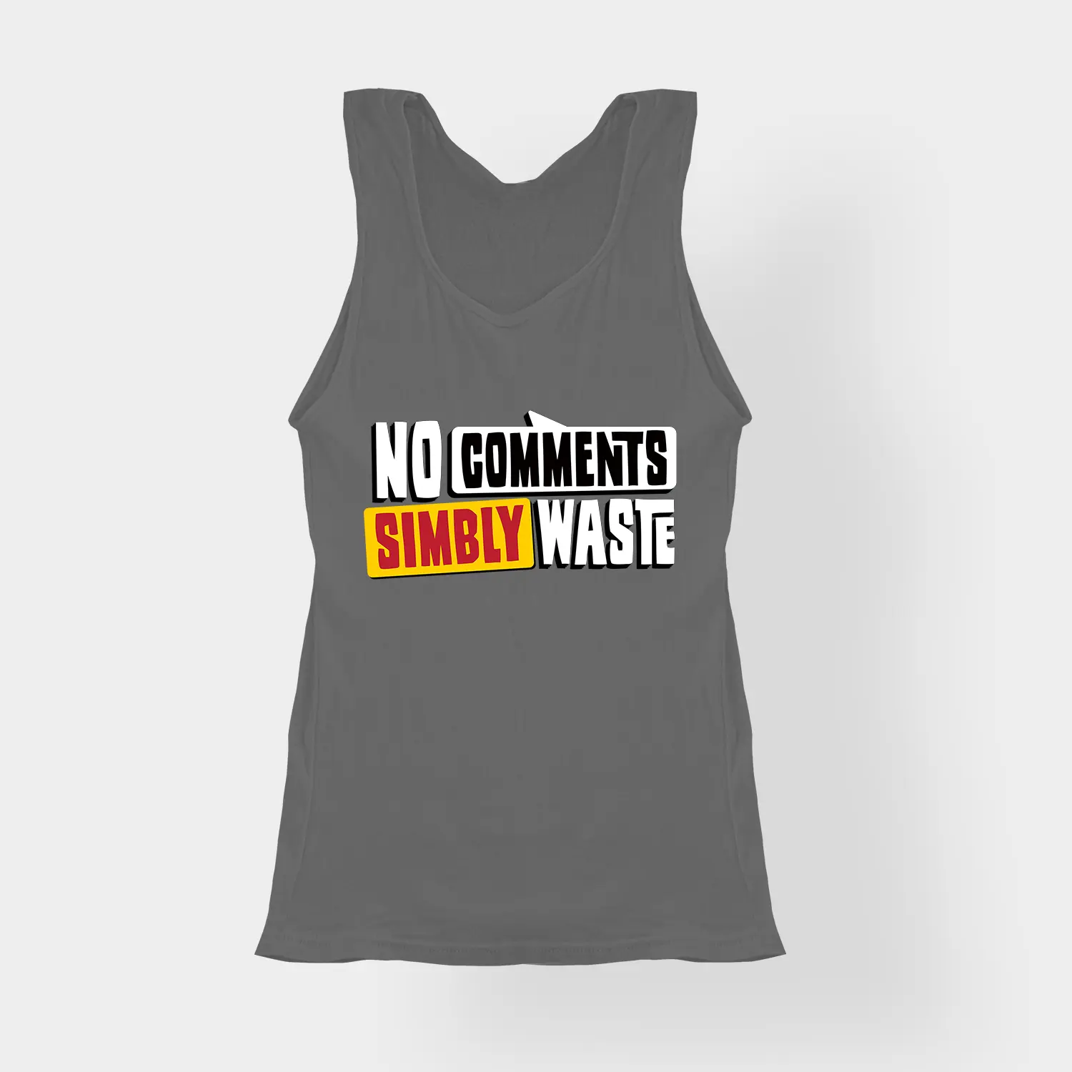 No Comments Simbly Waste Women's Tank Top in Charcoal Melange Color