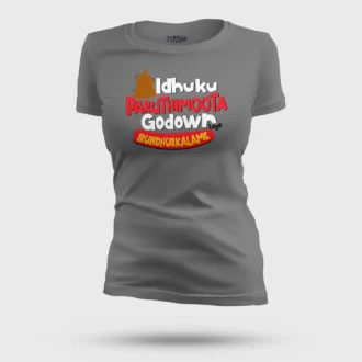 Idhuku Paruthimoota Godown Laye Irundhurkalame Women's T-Shirt in Charcoal Melange Color