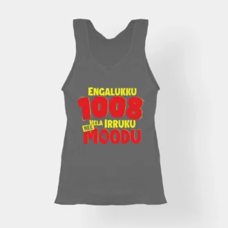 Engalukku 1008 Vela Irruku, Nee Moodu Women's Tank Top in Charcoal Melange Color