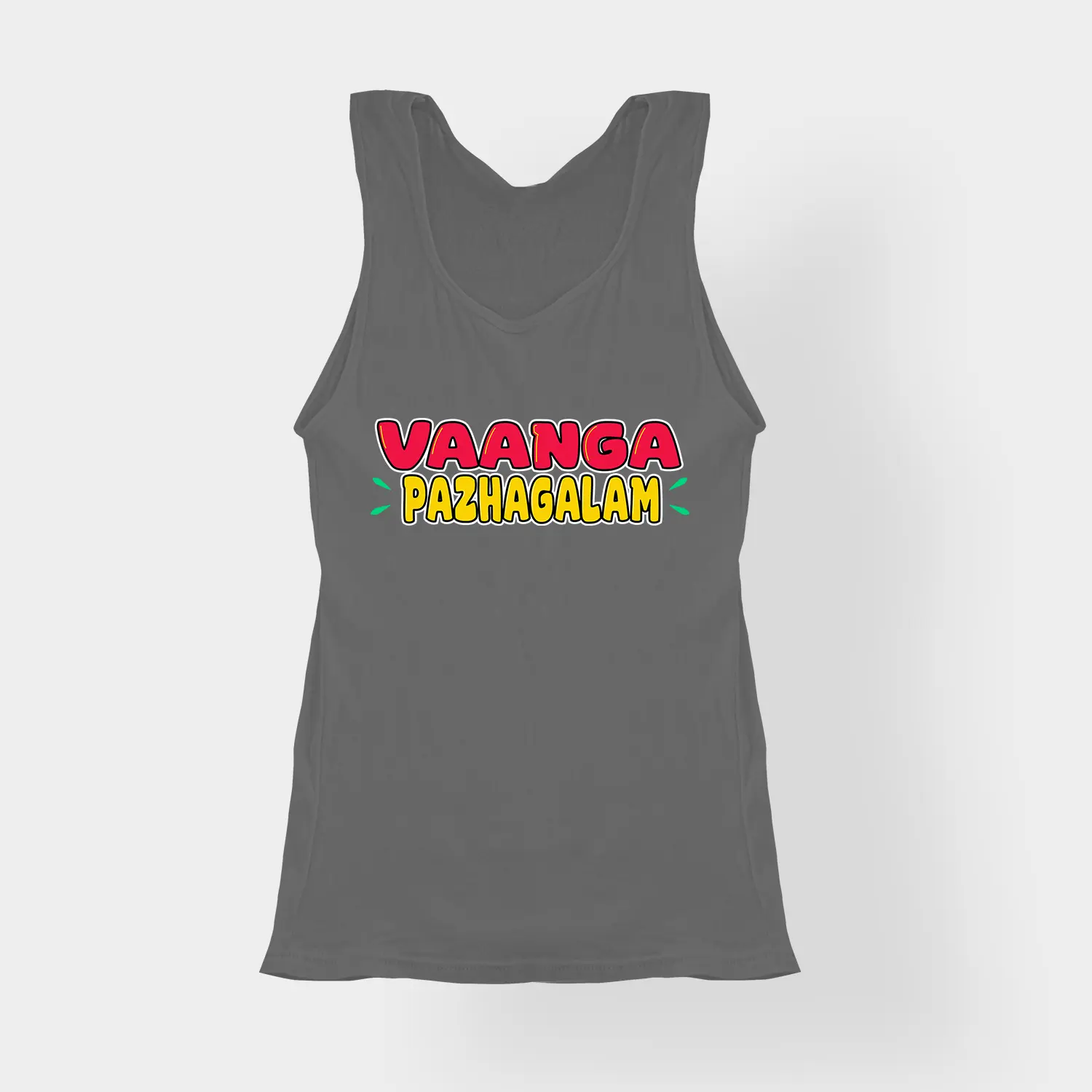 Vaanga Pazhagalam Women's Tank Top in Charcoal Melange Color
