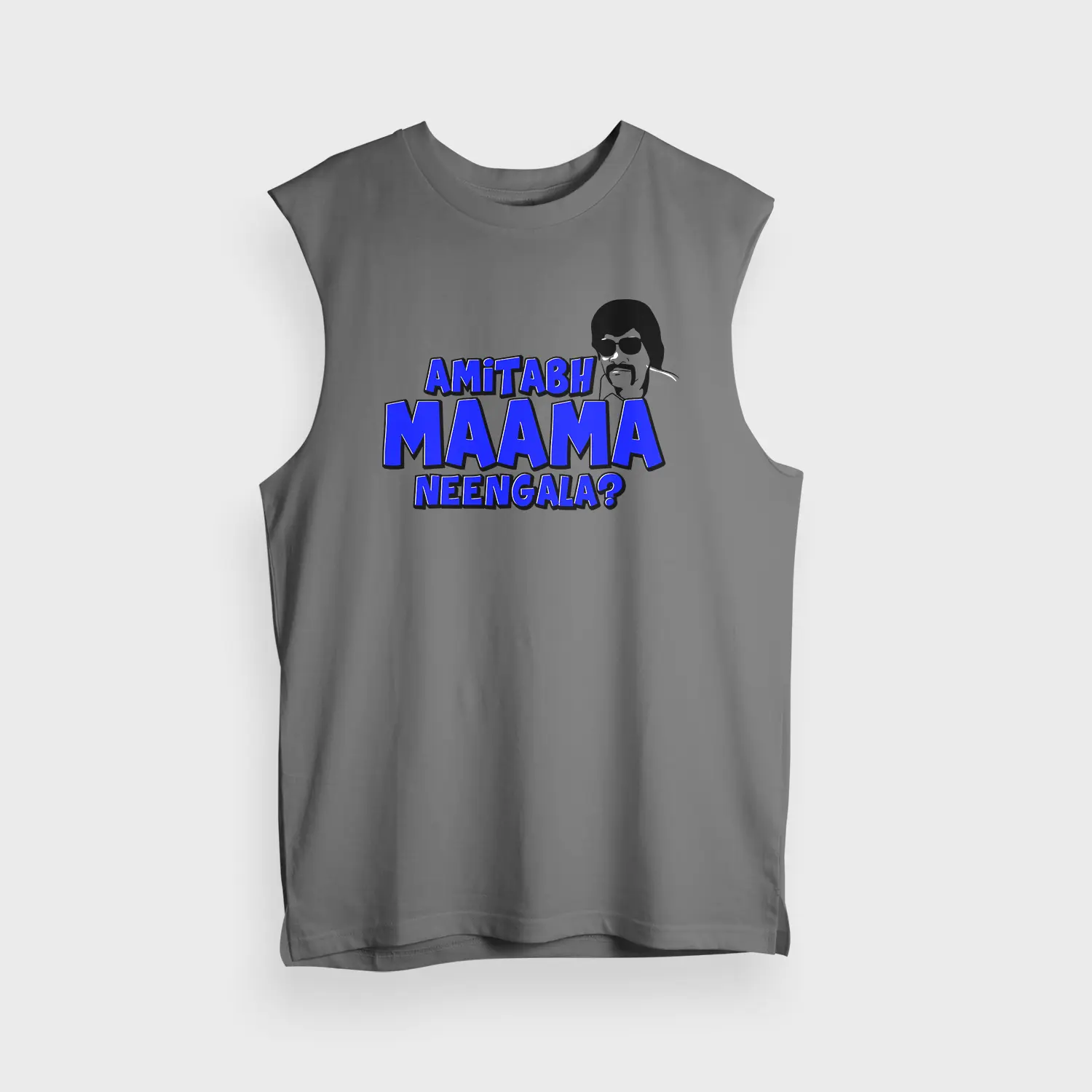 Amitabh Maama Neengala Men/Unisex Tank Top in Charcoal Melange Color