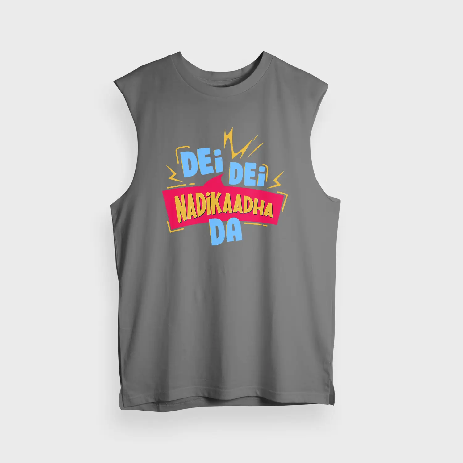 Dei Dei Nadikaadha Da Men/Unisex Tank Top in Charcoal Melange Color
