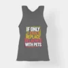 If Only I Could Replace Relatives With Pets Women's Tank Top in Charcoal Melange Color