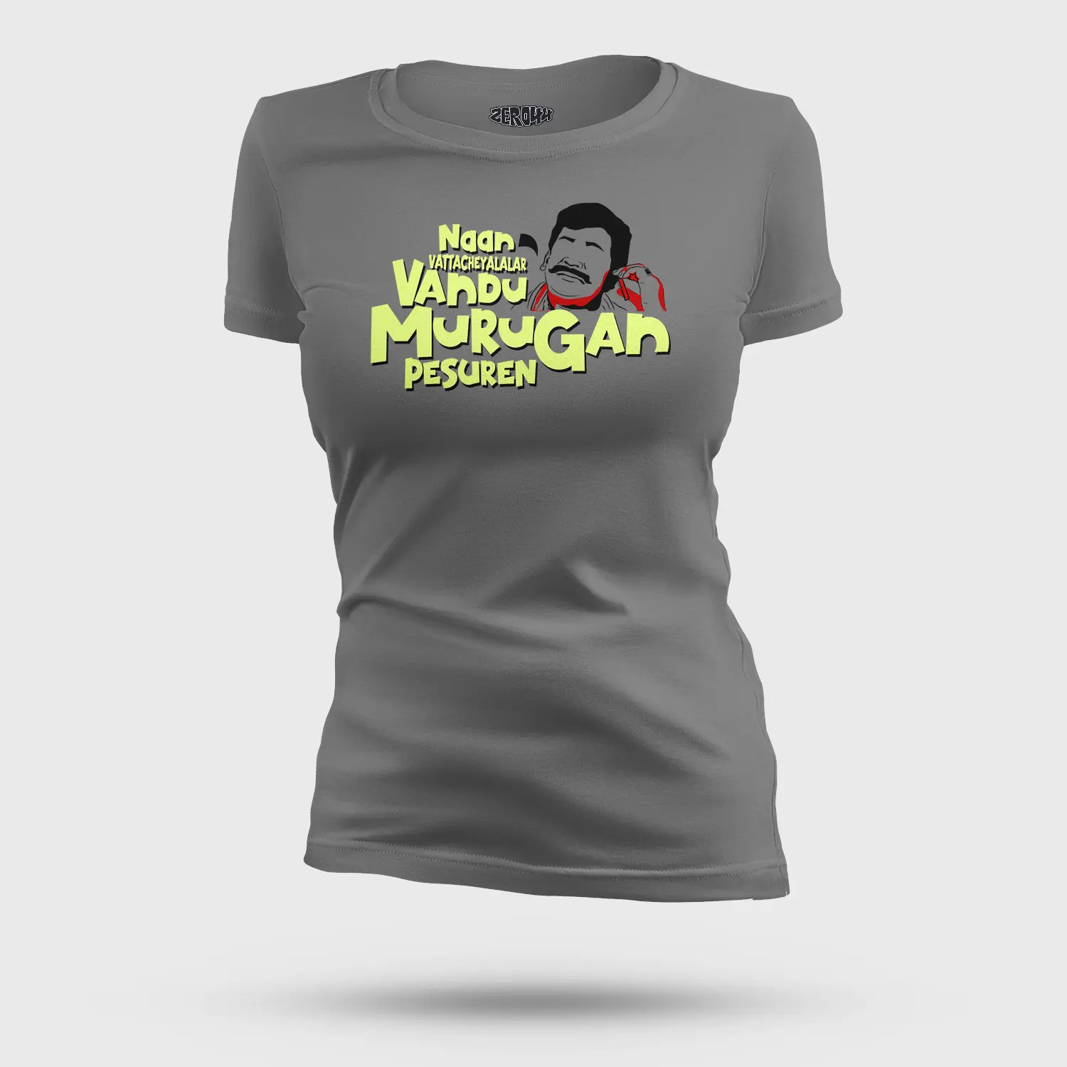 Naan Vattacheyalalar Vandu Murugan Pesuren Women's T-Shirt in Charcoal Melange Color