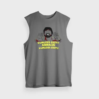 Kumudha Happy Annachi, Kumudha Happy Men/Unisex Tank Top in Charcoal Melange Color