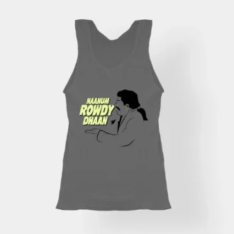 Naanum Rowdy Dhaan Women's Tank Top in Charcoal Melange Color
