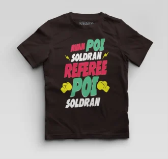 Avan Poi Soldran Referee, Poi Soldran Boys Round Neck T-Shirt in Coffee Brown Color