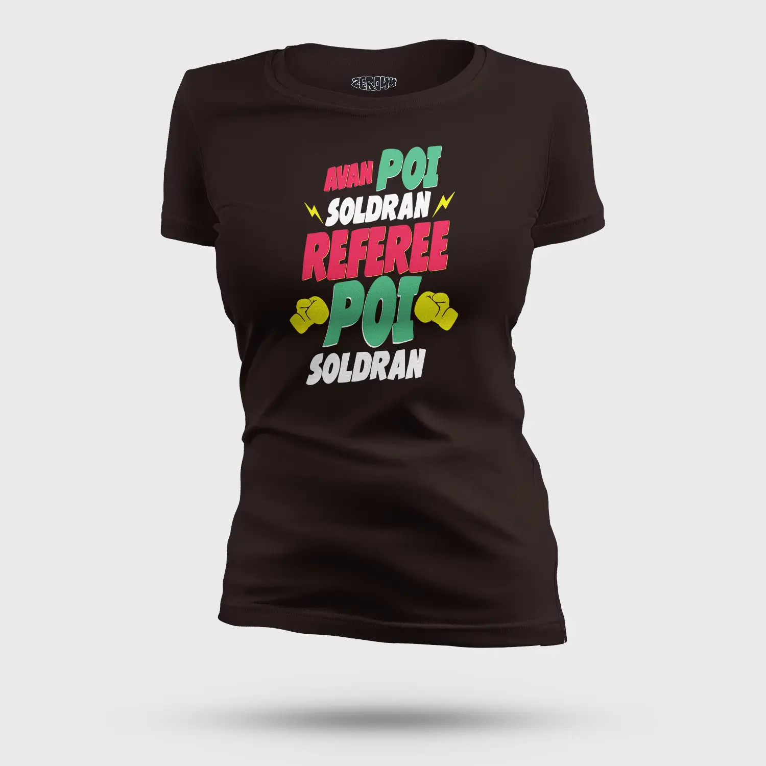 Avan Poi Soldran Referee, Poi Soldran Women's T-Shirt in Coffee Brown Color
