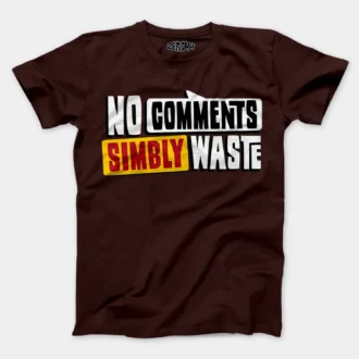 No Comments Simbly Waste Men/Unisex T-Shirt in Coffee Brown Color
