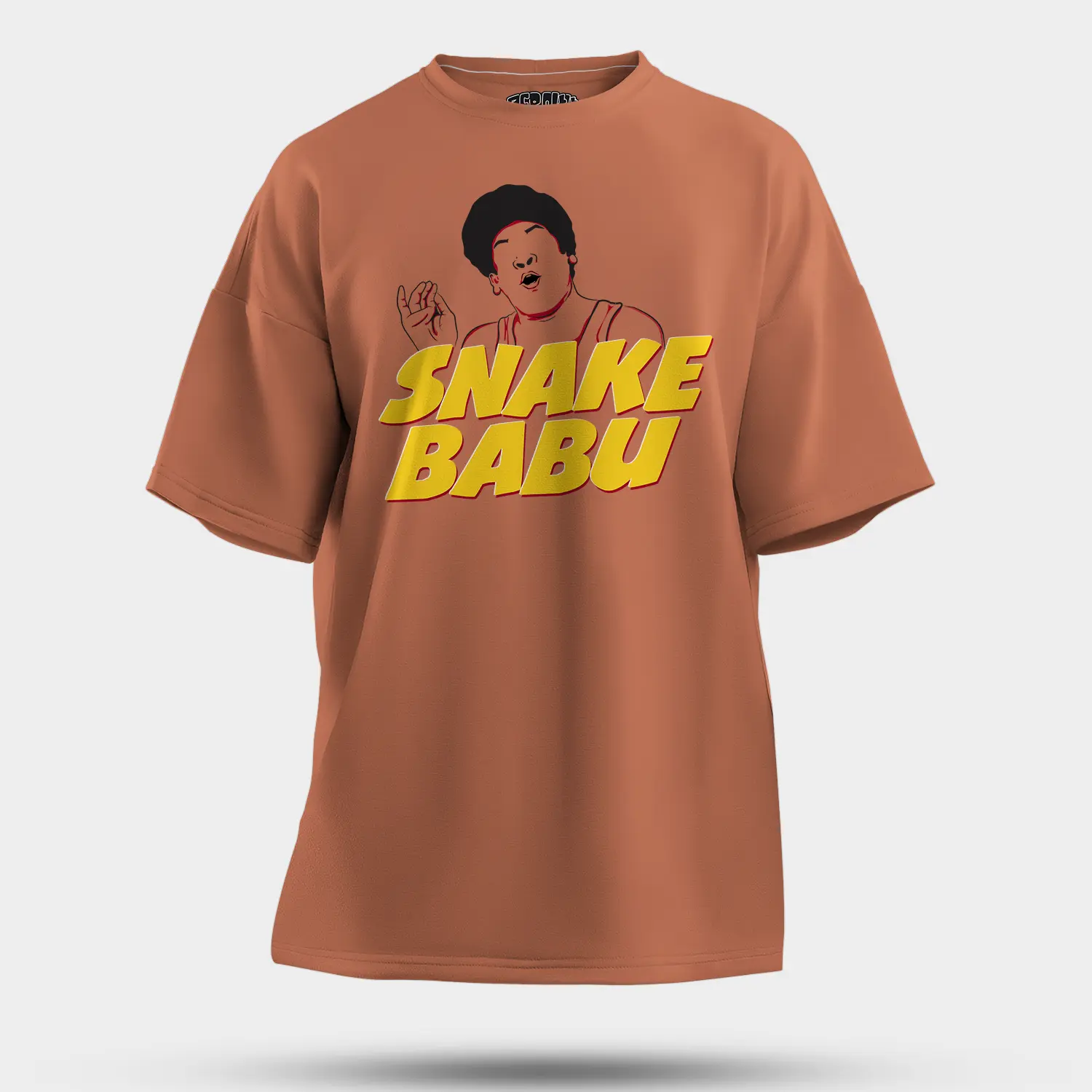 Snake Babu Men/Unisex Oversized T-Shirt in Coral Color