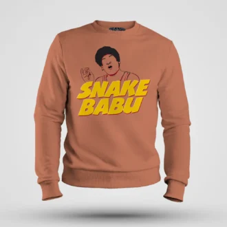 Snake Babu Men/Unisex Sweatshirt in Coral Color