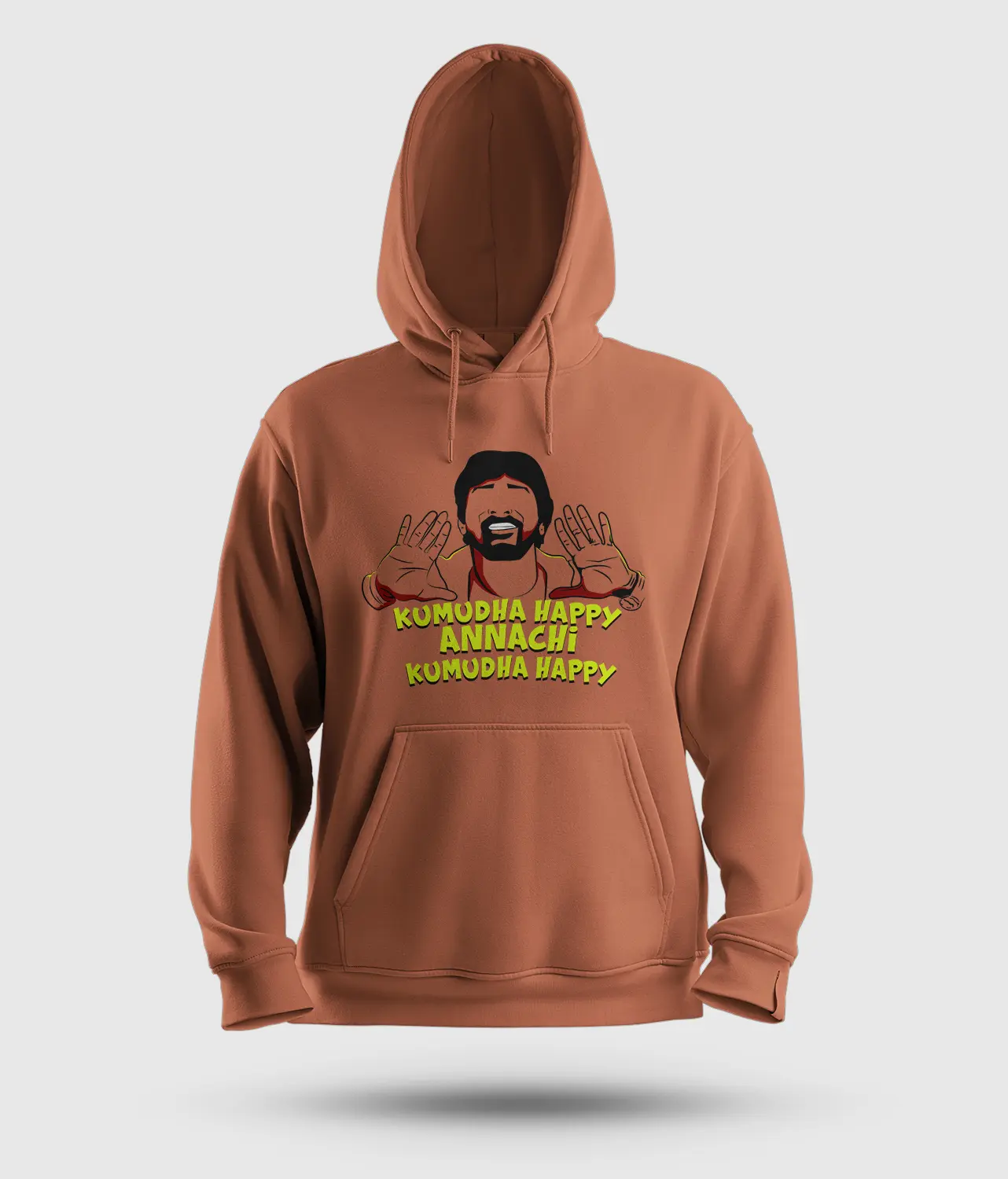 Kumudha Happy Annachi, Kumudha Happy Men/Unisex Hoodie in Coral Color