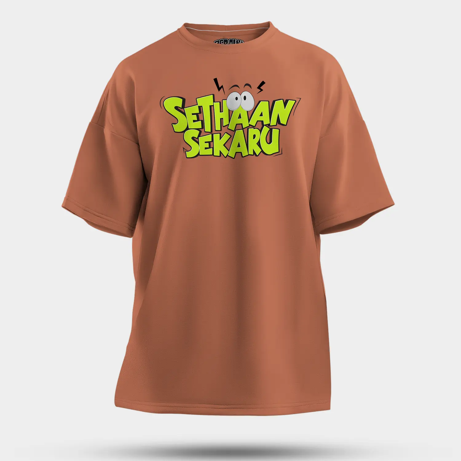 Sethaan Sekaru Men/Unisex Oversized T-Shirt in Coral Color