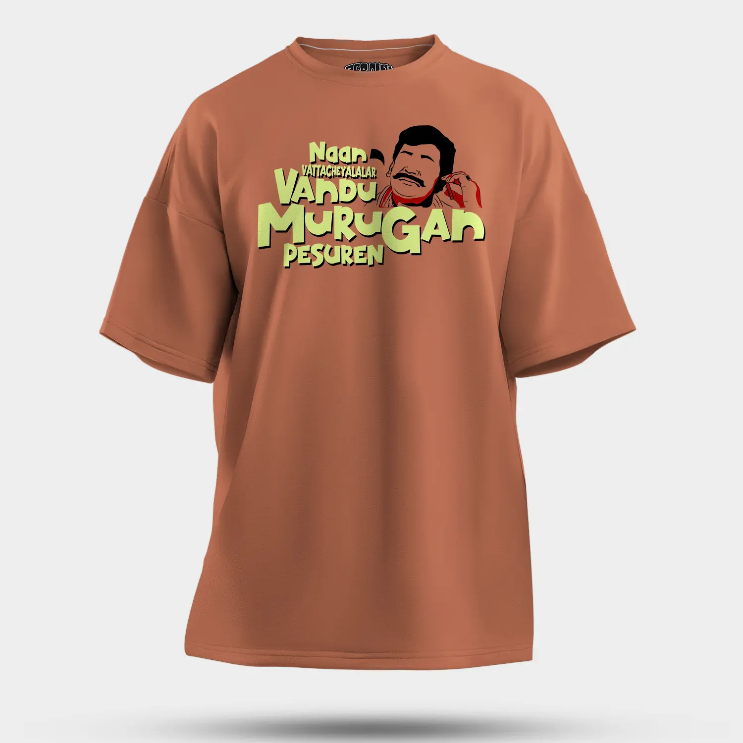 Naan Vattacheyalalar Vandu Murugan Pesuren Men/Unisex Oversized T-Shirt in Coral Color