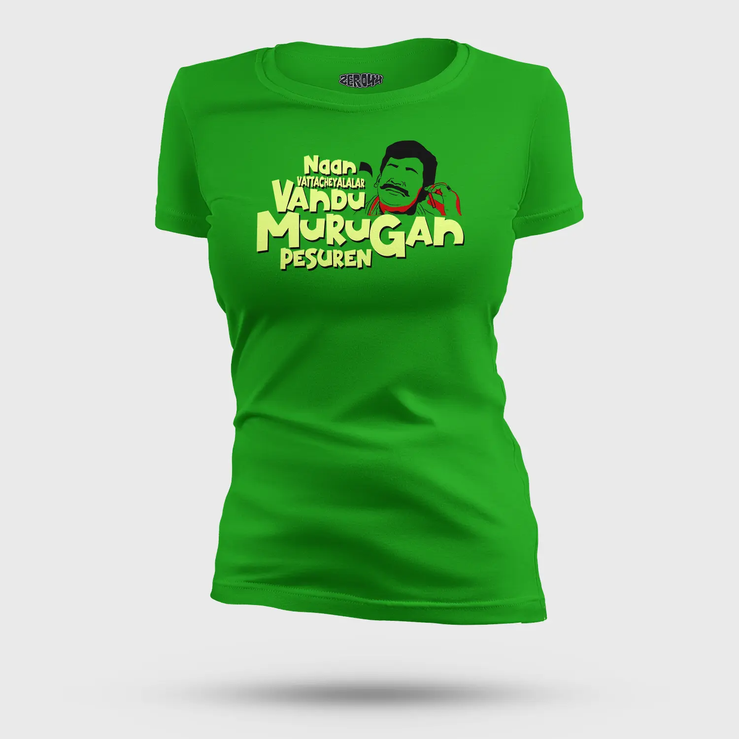 Naan Vattacheyalalar Vandu Murugan Pesuren Women's T-Shirt in Flag Green Color