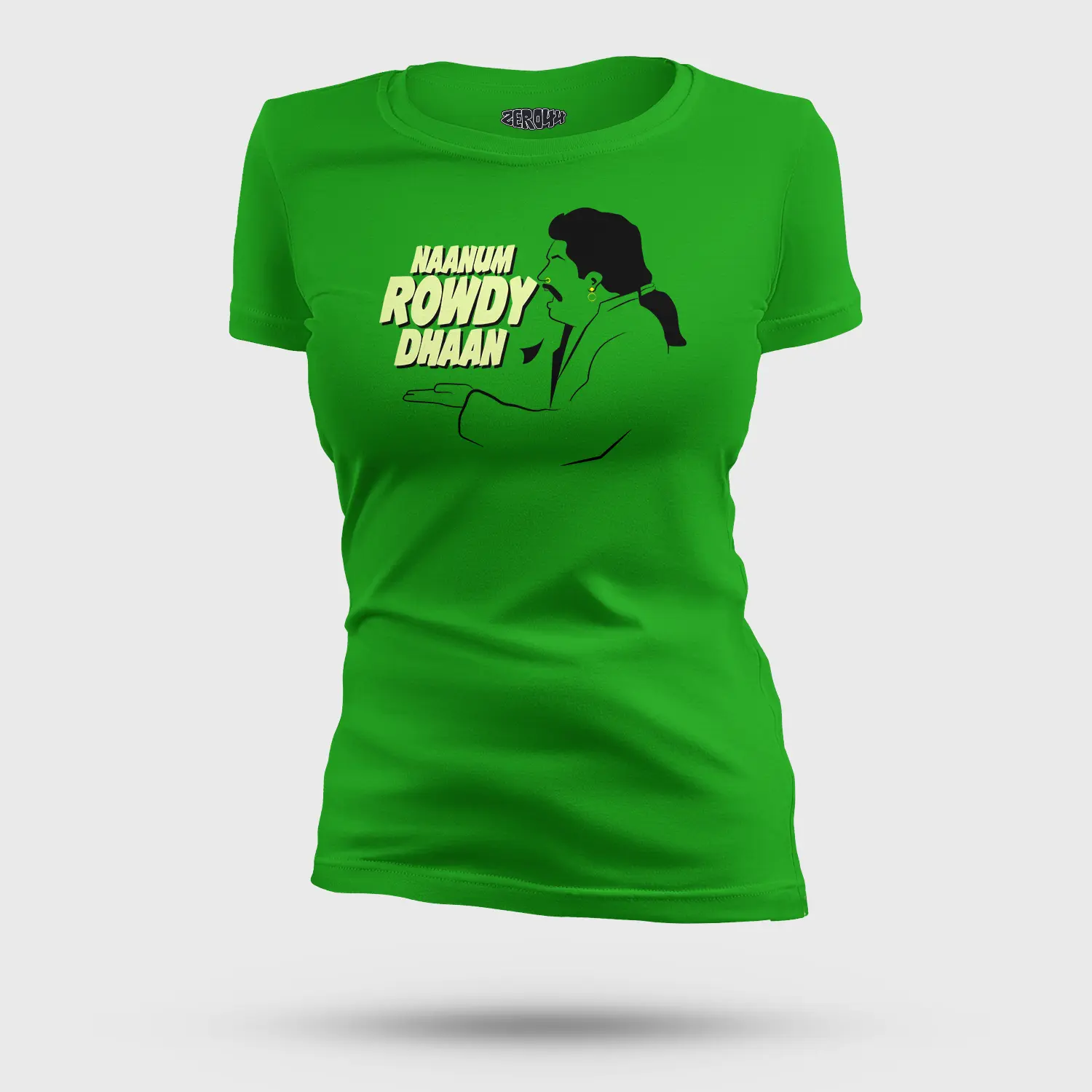 Naanum Rowdy Dhaan Women's T-Shirt in Flag Green Color