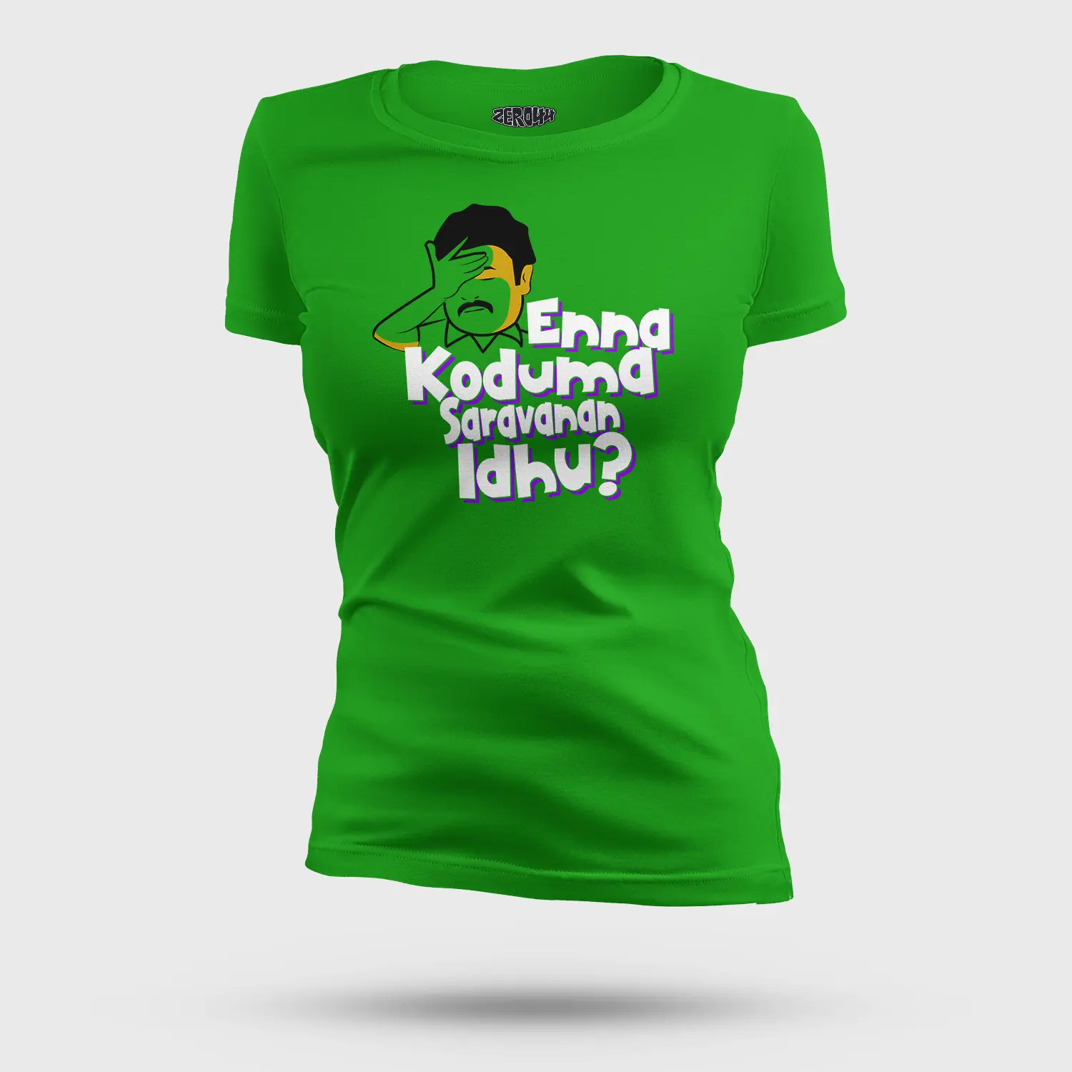 Enna Koduma Saravanan Idhu Women's T-Shirt in Flag Green Color