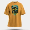 Pass Perusa Fail Perusa Men/Unisex Oversized T-Shirt in Golden Yellow Color