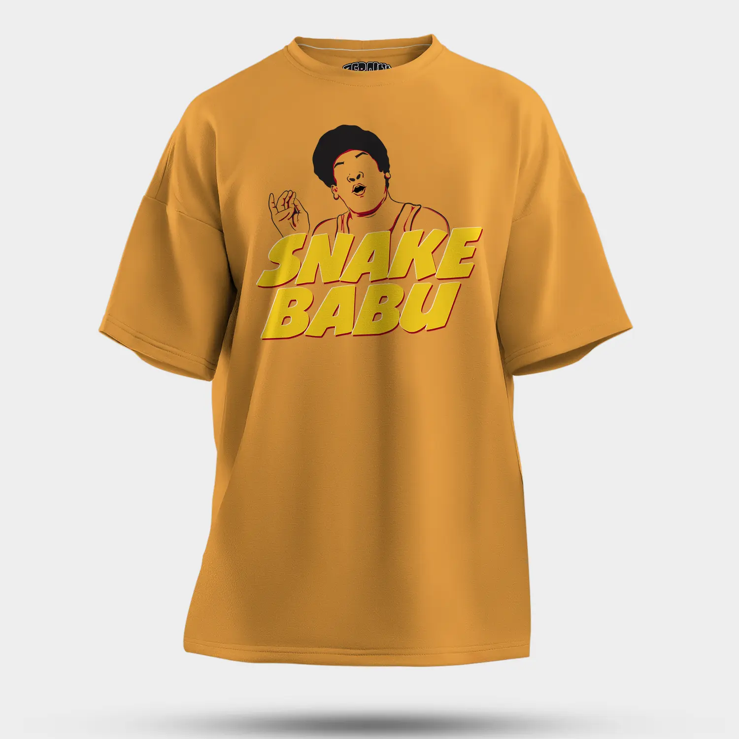 Snake Babu Men/Unisex Oversized T-Shirt in Golden Yellow Color