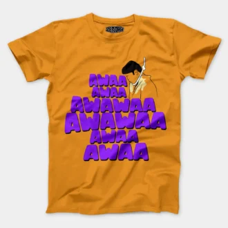 Awaa Awaa Awawaa Awawaa Awaa Awaa Men/Unisex T-Shirt in Golden Yellow Color