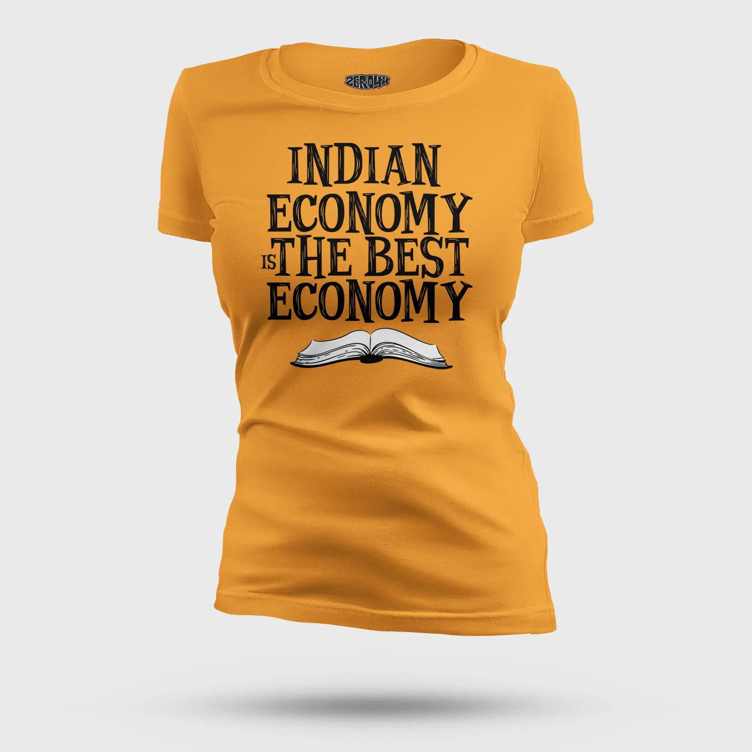Indian Economy Is The Best Economy Women's T-Shirt in Golden Yellow Color