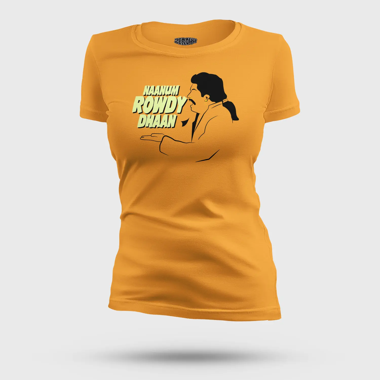 Naanum Rowdy Dhaan Women's T-Shirt in Golden Yellow Color
