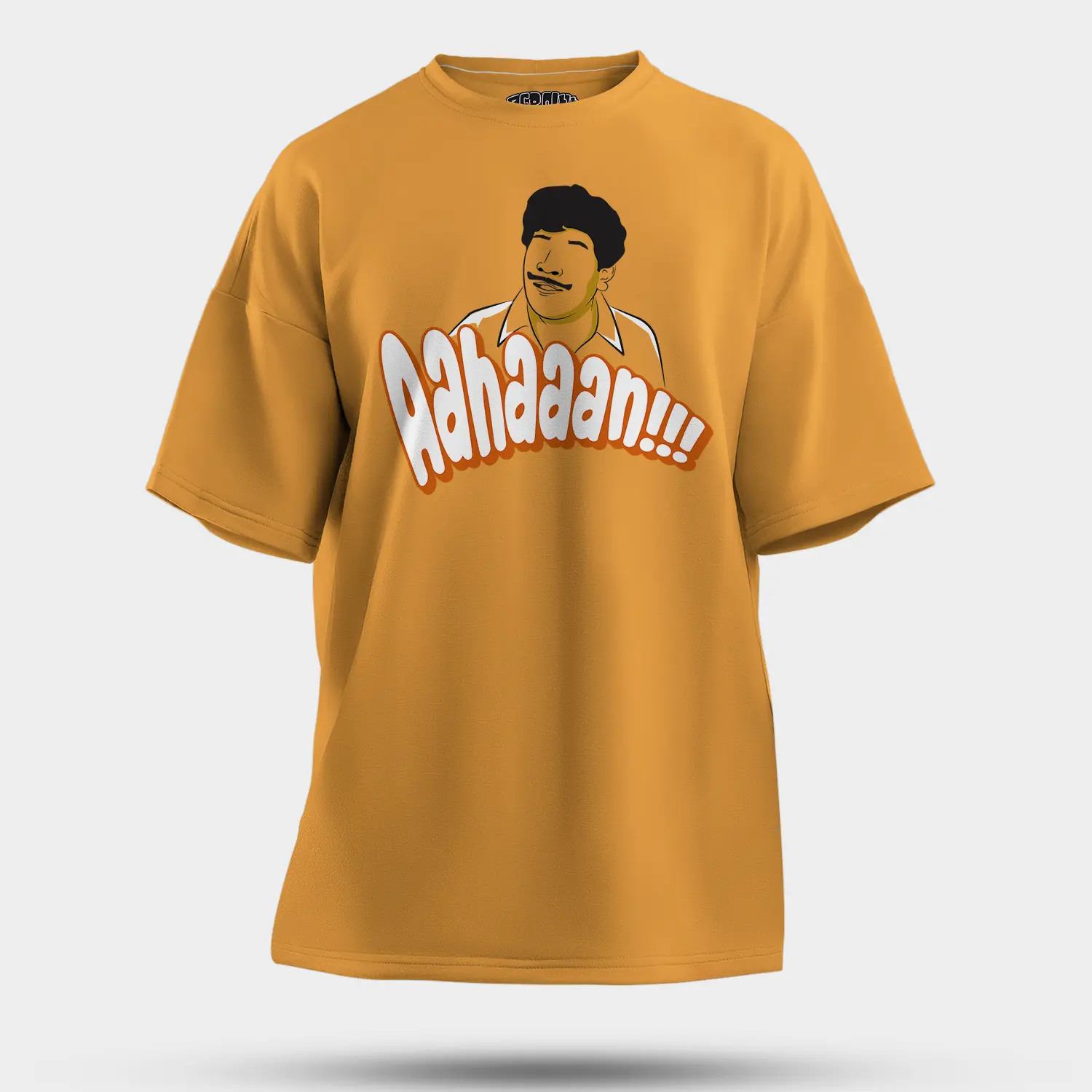 Aahaaan Men/Unisex Oversized T-Shirt in Golden Yellow Color