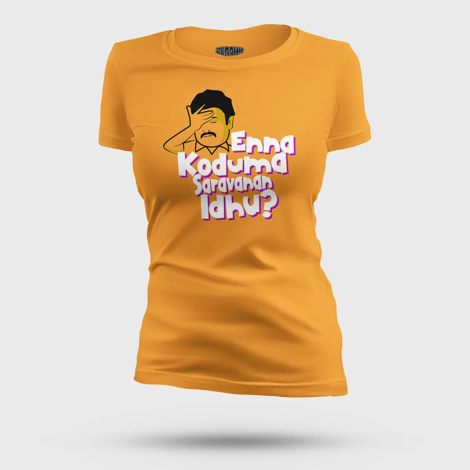 Enna Koduma Saravanan Idhu Women's T-Shirt in Golden Yellow Color