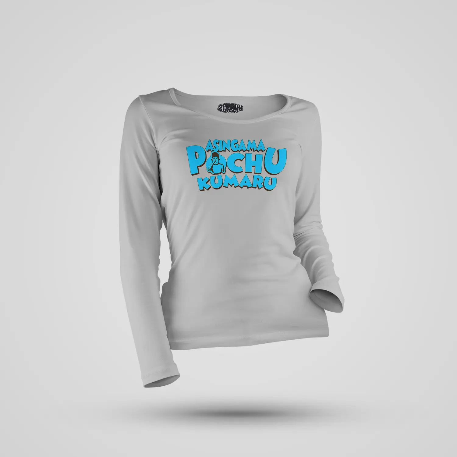 Asingama Pochu Kumaru Women's Long Sleeve T-Shirt in Grey Melange Color