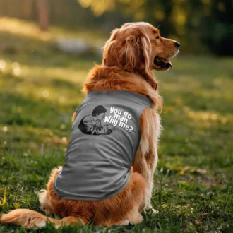 You Go Man, Why Me Dog Tank in Grey Melange Color